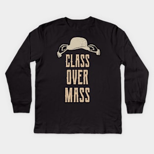 Class Over Mass Vintage Gentlemen Bowler Hat Kids Long Sleeve T-Shirt